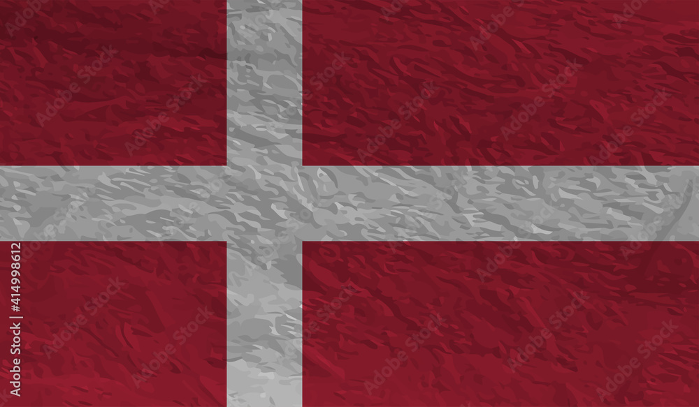 Grunge Denmark flag. Denmark flag with waving grunge texture.