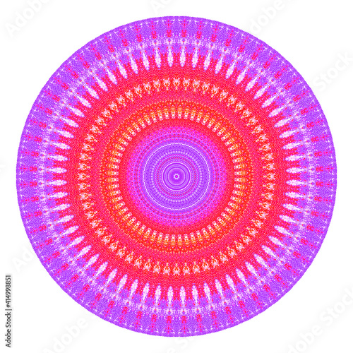 Creative multicolored points round symbol. Abstract symmetrical logo. Mosaic colorful beautiful beads. Circle dots modern pixel floral art icon. colored pattern ornament wheel decorative illustration.