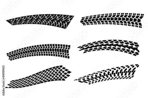 Collection of tyre prints. Vector illustration.