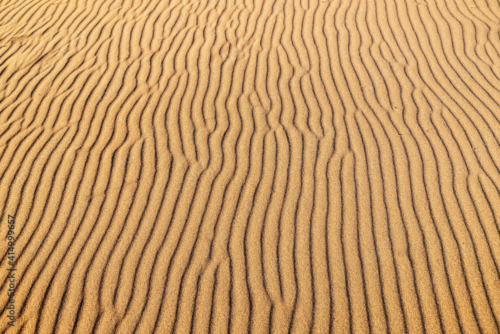 Close-up texture of the rippled surface of the sand and dunes, top view. Desert background Close-up texture of the rippled surface of the sand and dunes, top view. Desert background