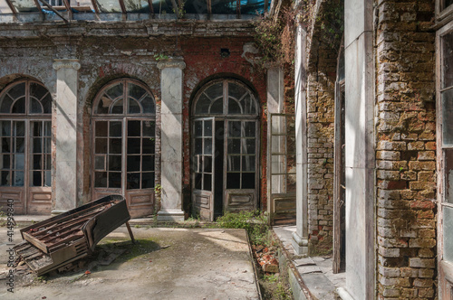 Abandoned palace with a piano in Bratoszewice  Poland 