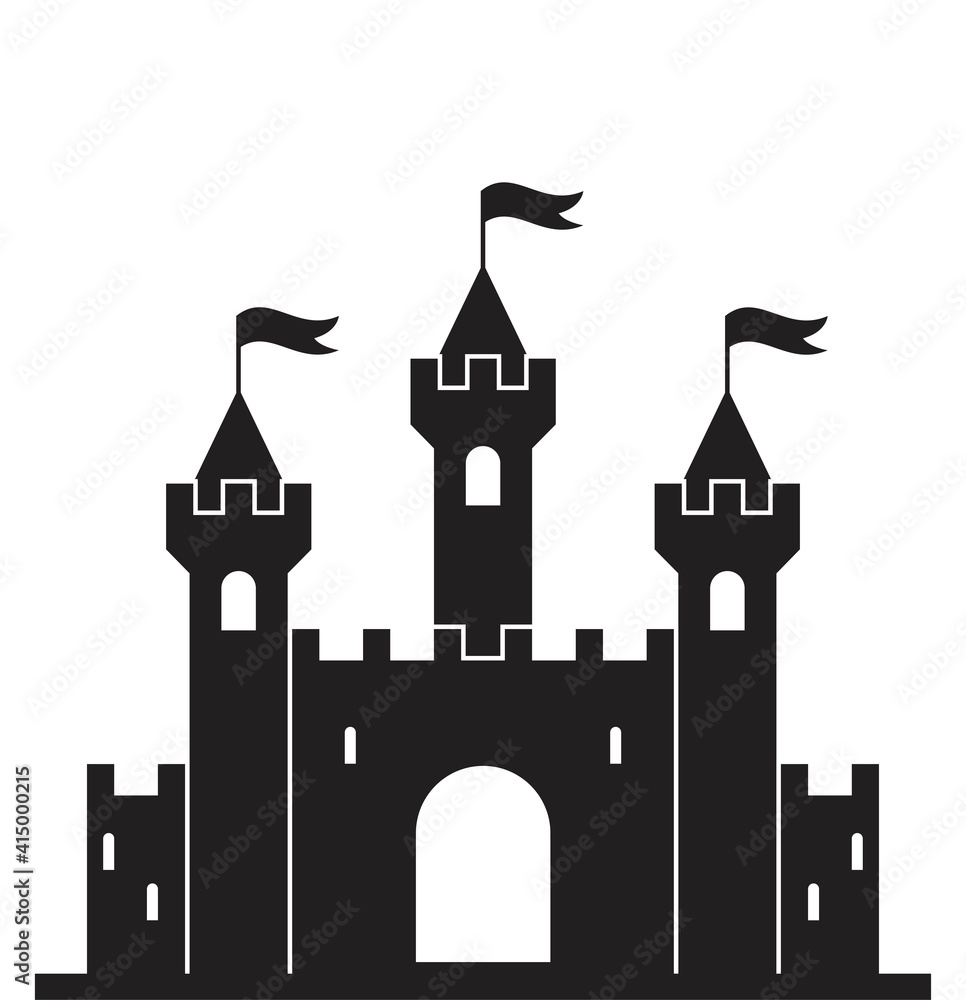 vector medieval castle building
