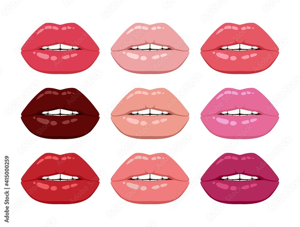vector lips with makeup