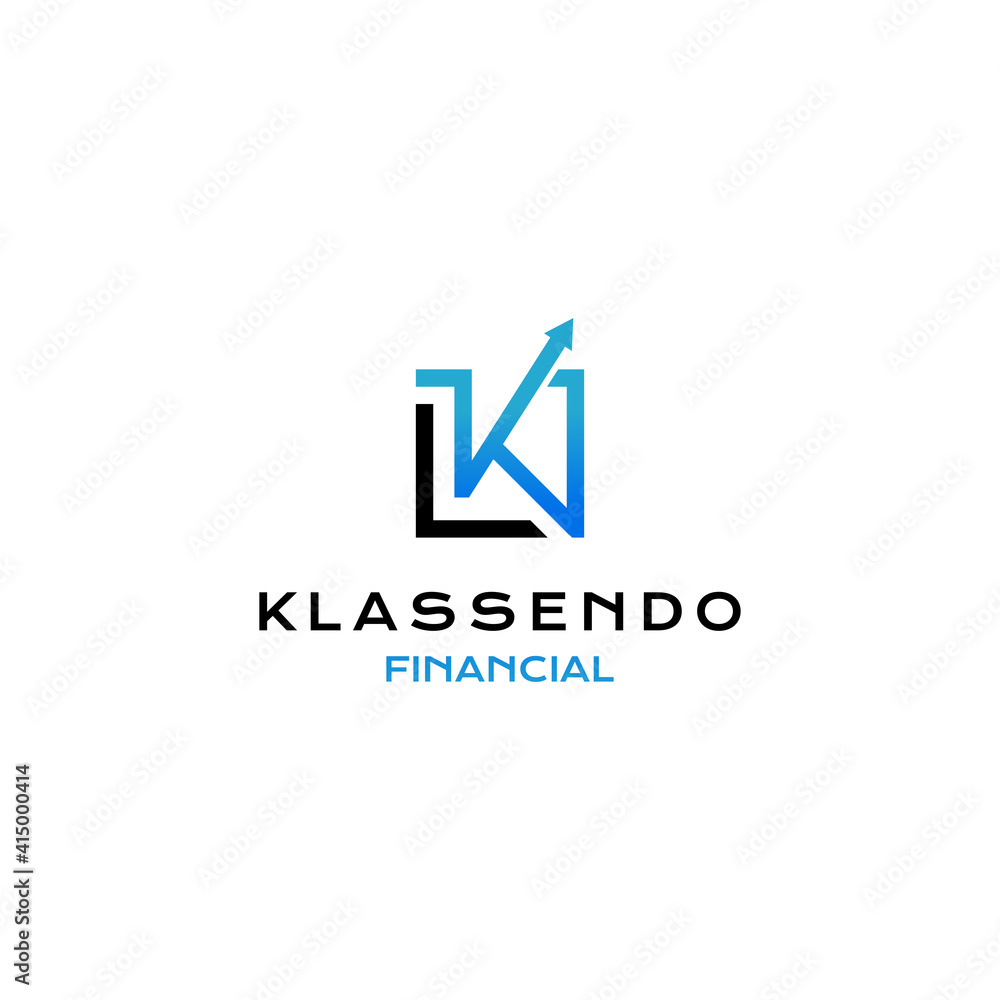 Letter K finance logo vector icon illustration simple style Letter K finance logo vector icon illustration simple style