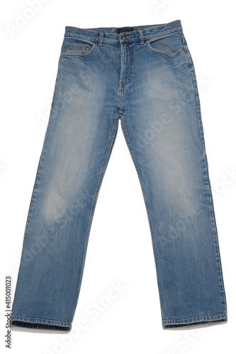 Clothing article, a pair of blue jeans.