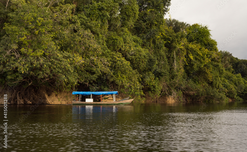 Fototapeta premium boat on the amazon river