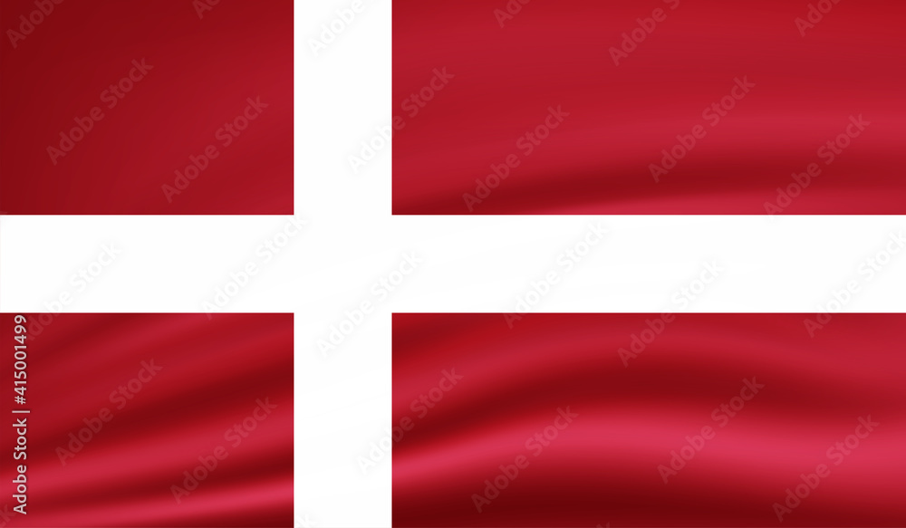 Fototapeta premium Grunge Denmark flag. Denmark flag with waving grunge texture.