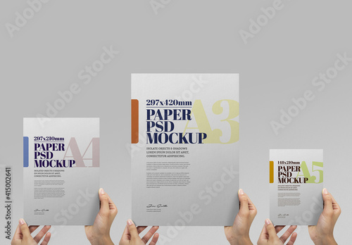 Hands Holding Flyer Mockup - A3, A4, A5