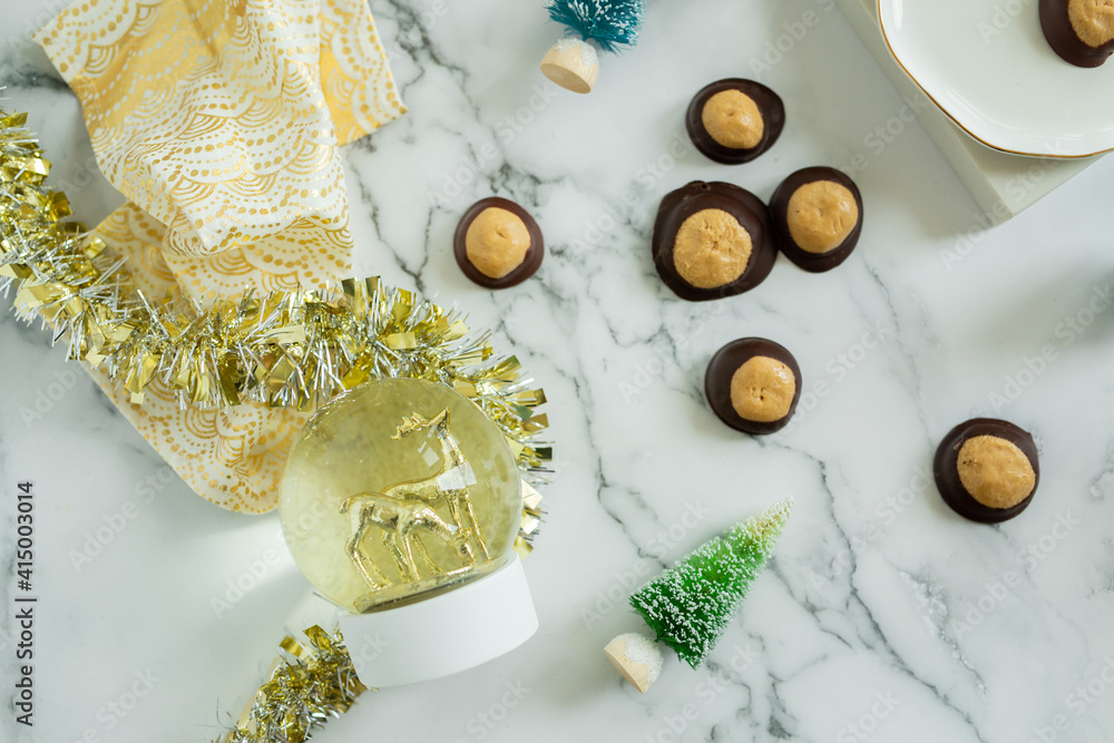 Fototapeta premium Buckeyes and Chocolate Covered Pretzel Rods