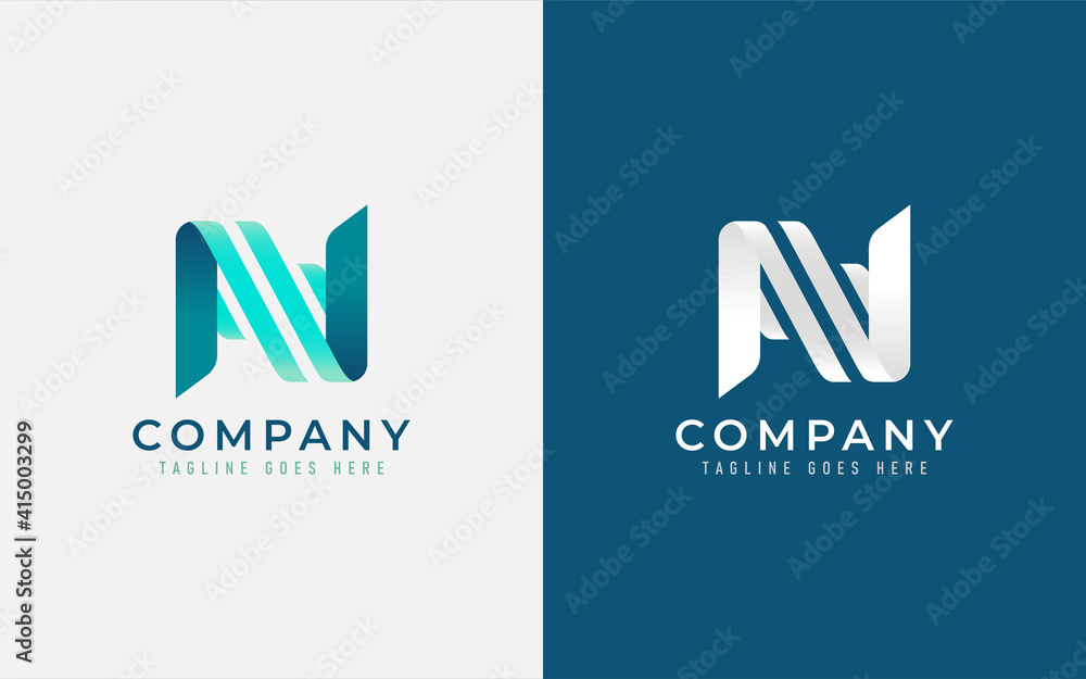 Obraz premium Abstract Initial Letter N Logo Design. Creative Modern Logo Usable For Brand and Company. Vector Logo Illustration.