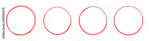 Free Download Set of round red hand drawn doodle frames isolated on white background - GFXLoad