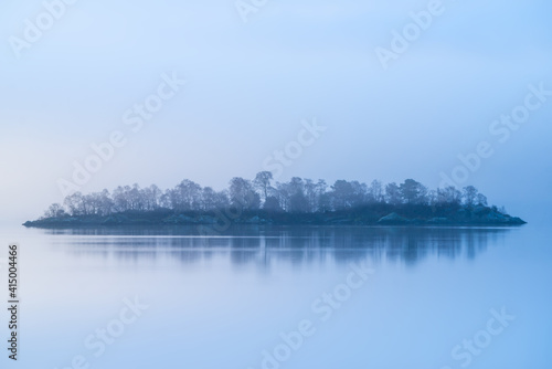 Loch Lomond island in the morning mist © Philip