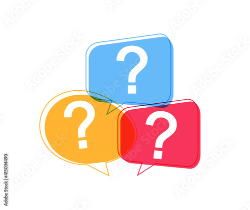 speech bubble with question mark, vector illustration