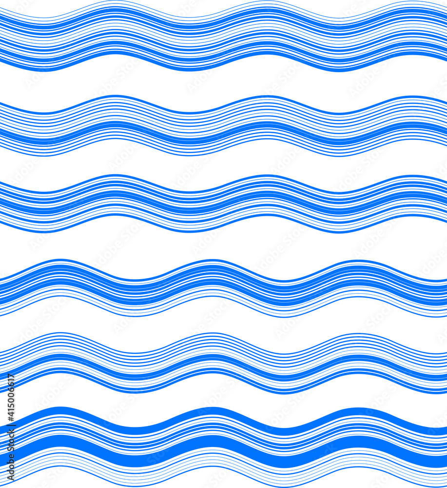 Design elements. Wave of many blue lines. Abstract wavy stripes on white background isolated. Creative line art. Vector illustration EPS 10. Colourful shiny waves with lines created using Blend Design elements. Wave of many blue lines. Abstract wavy stripes on white background isolated. Creative line art. Vector illustration EPS 10. Colourful shiny waves with lines created using Blend