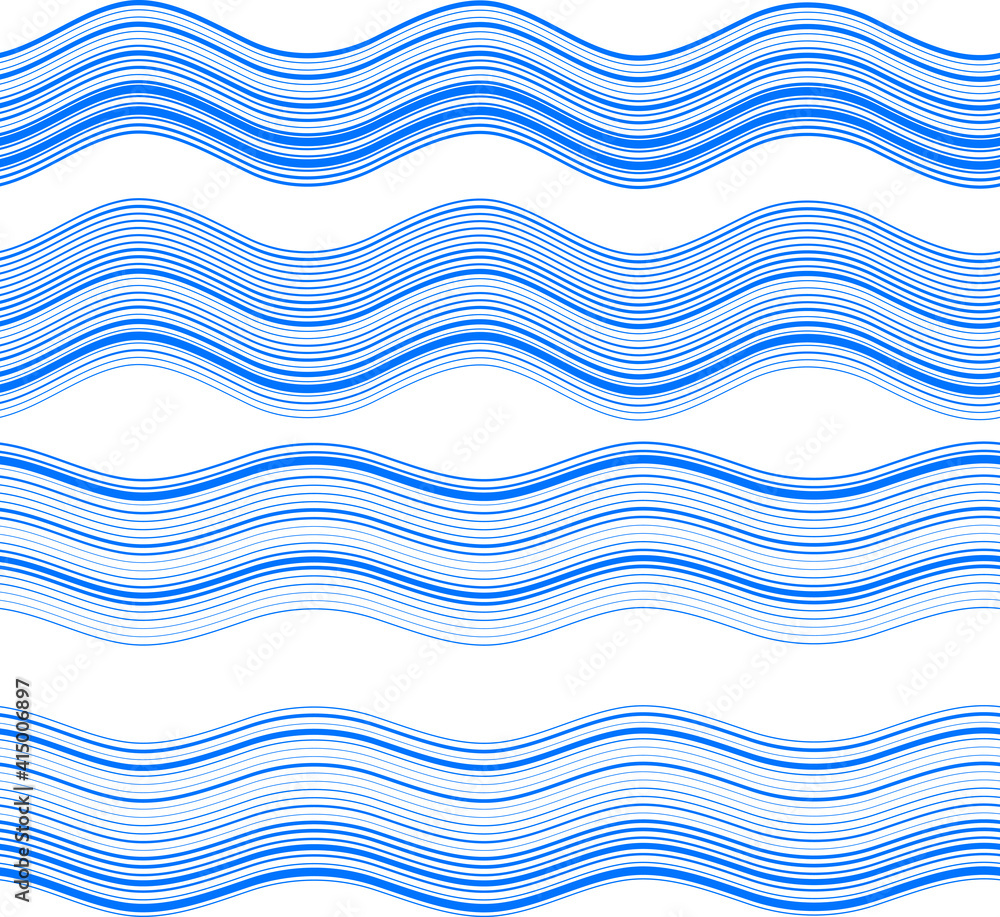 Design elements. Wave of many blue lines. Abstract wavy stripes on white background isolated. Creative line art. Vector illustration EPS 10. Colourful shiny waves with lines created using Blend Design elements. Wave of many blue lines. Abstract wavy stripes on white background isolated. Creative line art. Vector illustration EPS 10. Colourful shiny waves with lines created using Blend