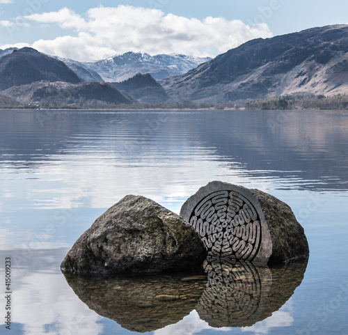 Lake with reflection photo