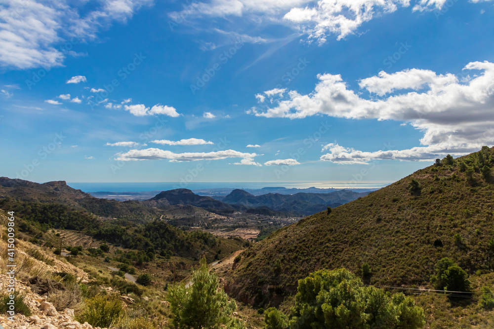 Views of the Alicante coast from the Montnegre ravine.