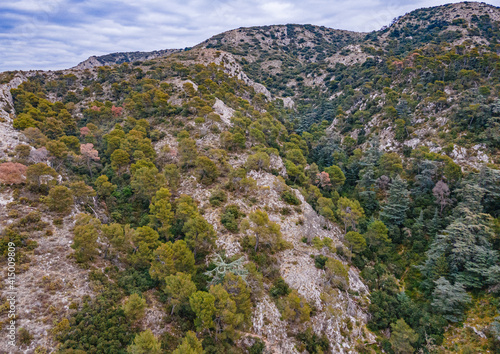 mountains as seen from the flight of the drone