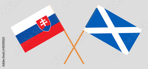 Photography Crossed flags of Slovakia and Scotland