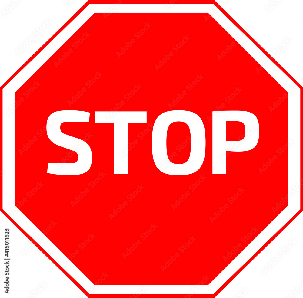 Vector Red Stop Road Sign Icon Illustration Vector Red Stop Road Sign Icon Illustration