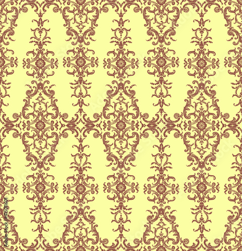 Seamless pattern in the classic baroque rococo style is very beautiful with many graceful details