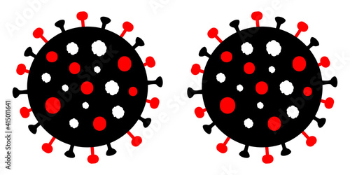 ngi1104 NewGraphicIcon ngi - microscopic view of a infectious SARS-CoV-2 virus cell . only coronavirus mutation view - 2D visualization - variant, genetic clone. isolated - b.1.1.7 - g10278 photo