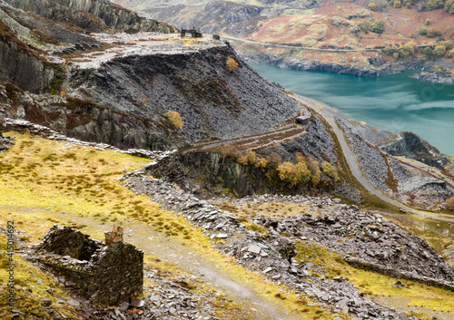 High level view of Dinorwig Quarry and Llyn Peris photo