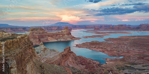 grand canyon national park - alstrom point famous view at lake powell near page  arizona. travel and beauty of nature concept.