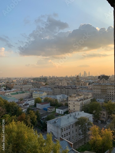 sunset over the city