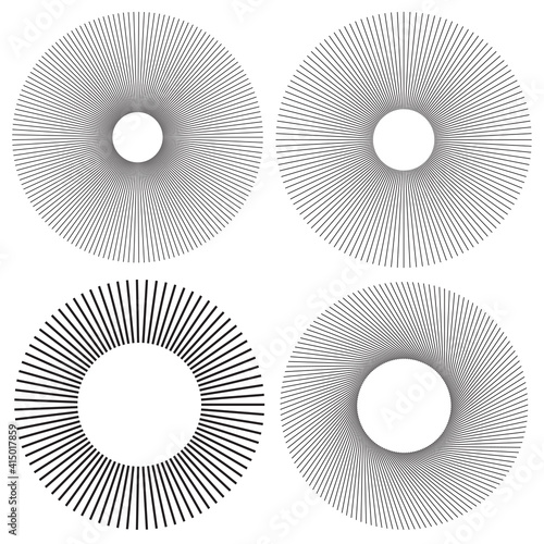 Advertisement flyer design elements. White background with elegant graphic sun lines rays from the center. Vector illustration EPS 10 for template brochure, layout leaflet, newsletters, flyer, banners