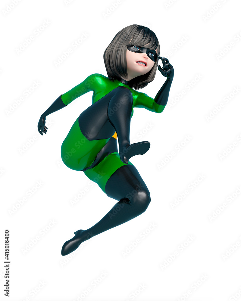 super girl cartoon is jumping in action super girl cartoon is jumping in action