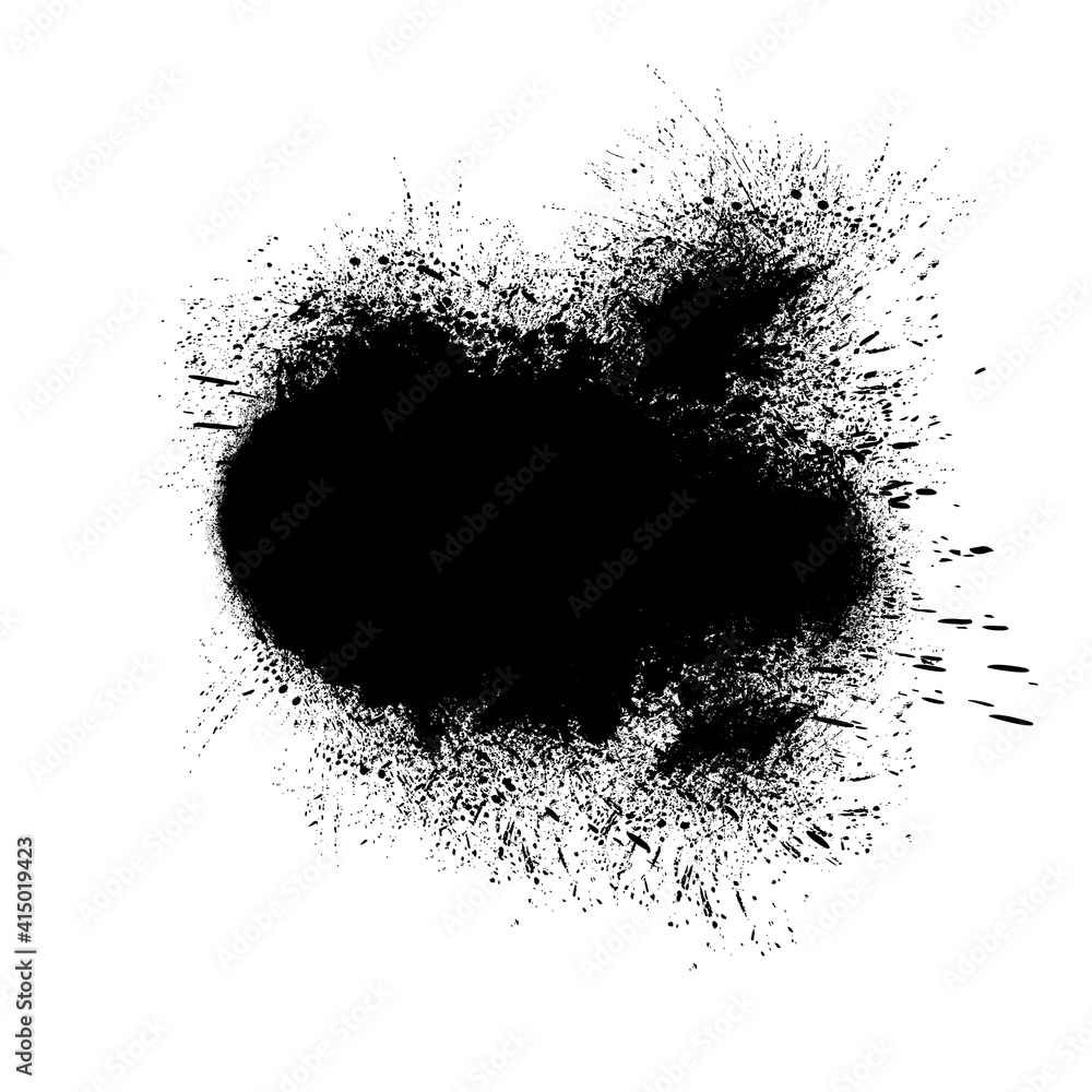 Ink Splash Background . Black Paint Splattered Shape . Vector Ink Splash Background . Black Paint Splattered Shape . Vector