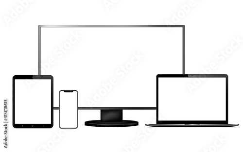Display, laptop, tablet, phone with blank screen