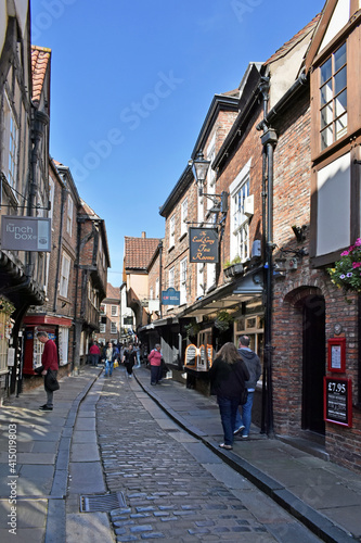 The Shambles, the ancient street of the butchers of York, mentioned in the Doomsday Book of William the Conqueror, York, Yorkshire photo