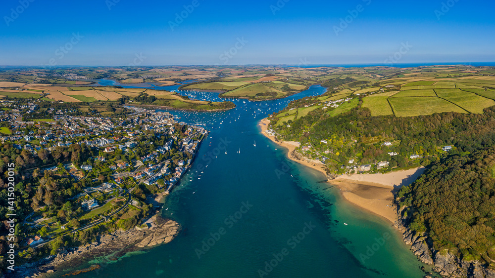 Aerial view of Salcombe on the Kingsbridge Estuary, Devon Aerial view of Salcombe on the Kingsbridge Estuary, Devon