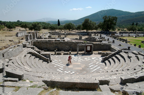 Ancient Messene theater, Messene, Peloponnese, Greece photo