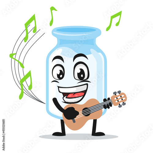 vector illustration of milk mascot playing guitar