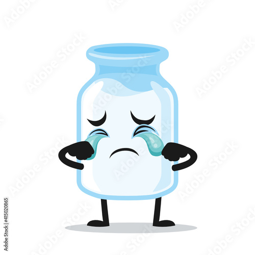 vector illustration of milk mascot open hand