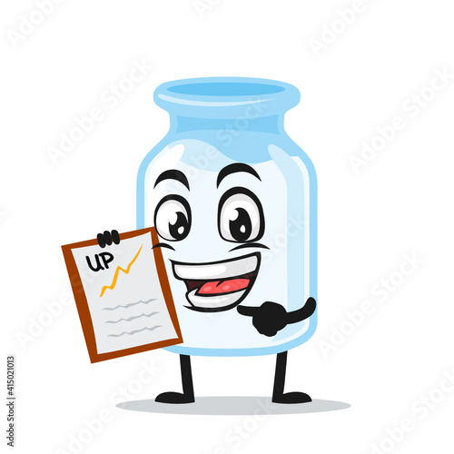 vector illustration of milk mascot presentation with clipboard