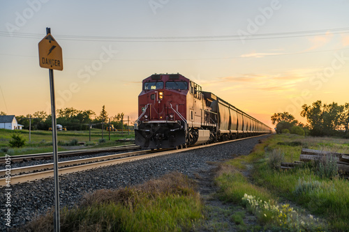 Train on tracks, Ontario, Canada photo