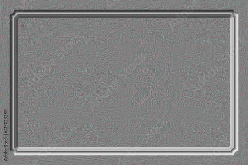 Relief frame on a gray homogeneous background.