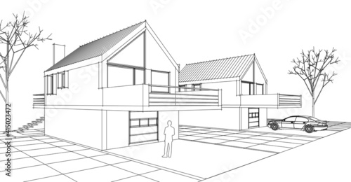 house sketch drawing