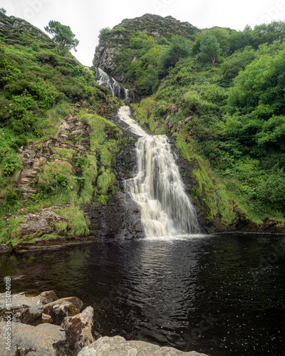 Scenic view of Assaranca waterfall at Donegal, Ireland photo