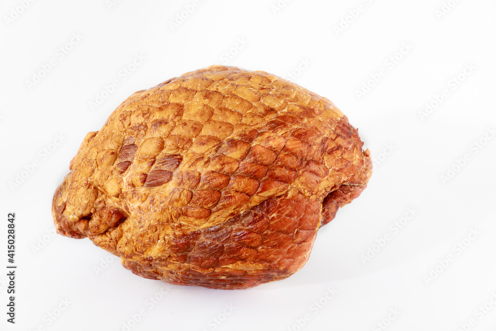 Whole pork ham isolated on white background. Whole pork ham isolated on white background.