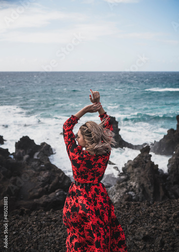 Young tourist girl visiting 