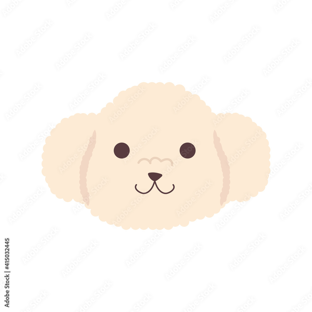cute little dog french poodle head character cute little dog french poodle head character