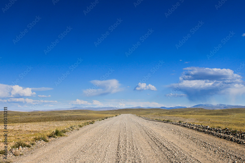 road in the steppe