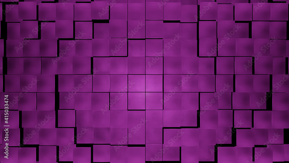 Purple square structure with dark background (3D Rendering) Purple square structure with dark background (3D Rendering)