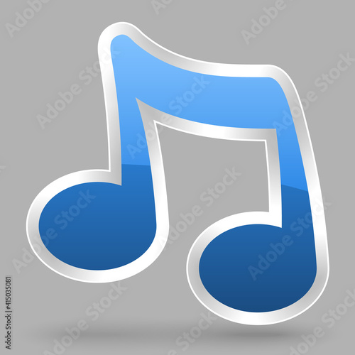 vector blue music note symbol