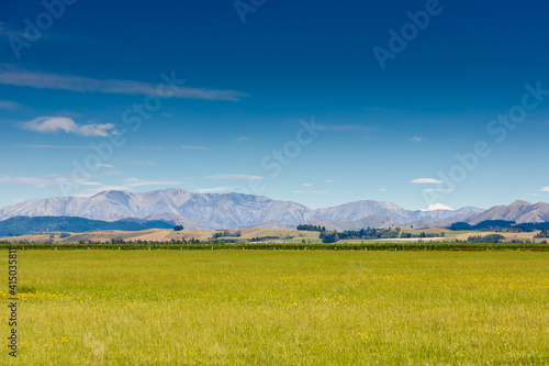 View of the Southern Alps in the beautiful South Island of New Zealand